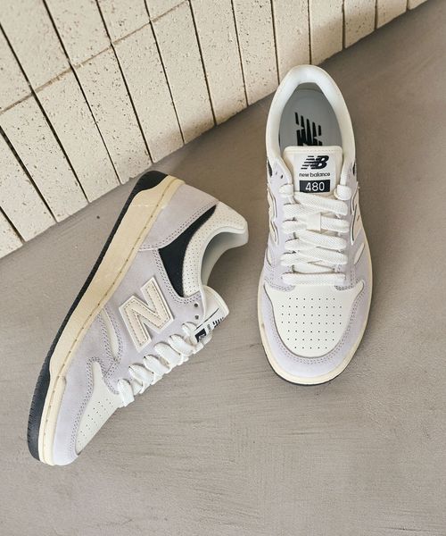 【関税込み】New Balance ホワイト＆ベージュ 480 スニーカー 関税込み】New Balance ベージュ＆ホワイト 480 スニーカー (New