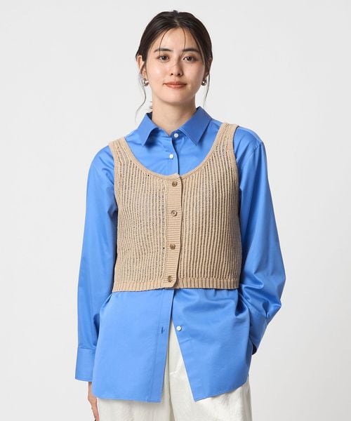 green label relaxing/メッシュ ニット ビスチェ ―ウォッシャブル―/ベスト