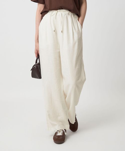 deres リネンパンツ　サイズ2 新品　ホワイト BREEZE LINEN ブリーズリネン ワイド パンツ オフホワイト 2