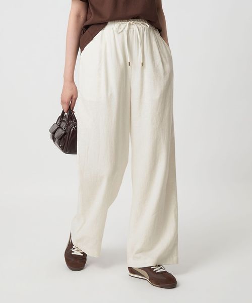 deres リネンパンツ　サイズ2 新品　ホワイト BREEZE LINEN ブリーズリネン ワイド パンツ オフホワイト 2