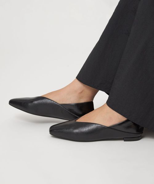 UNITED ARROWS UWMSC スクエア フラット シューズ　37h スクエア 2WAY フラットシューズ