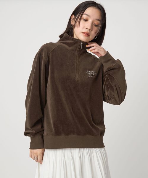 green label relaxing/【WEB限定】＜at ease＞ベロア ハーフジップ プルオーバー/スウェット / パーカー