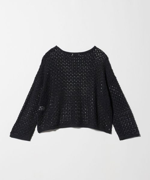 美品　UNITED ARROWS 2WAY ニット　ブラック　■　G438 メッシュ ニット プルオーバー ウォッシャブル