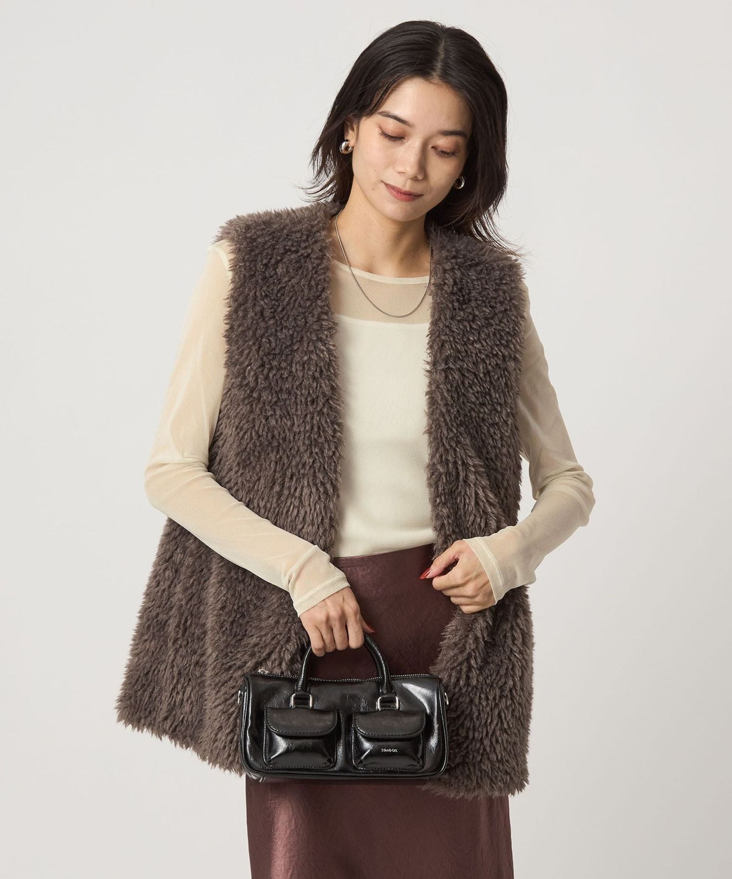 MARW UNITED ARROWS シアークルーネックプルオーバー ブラック UNITED ARROWS｜<MARW UNITED ARROWS>シアー クルーネック プル