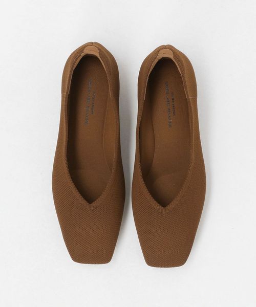 green label relaxing/ウェルネス ニット スクエアVカット シューズ 撥水 ウォッシャブル/フラットシューズ