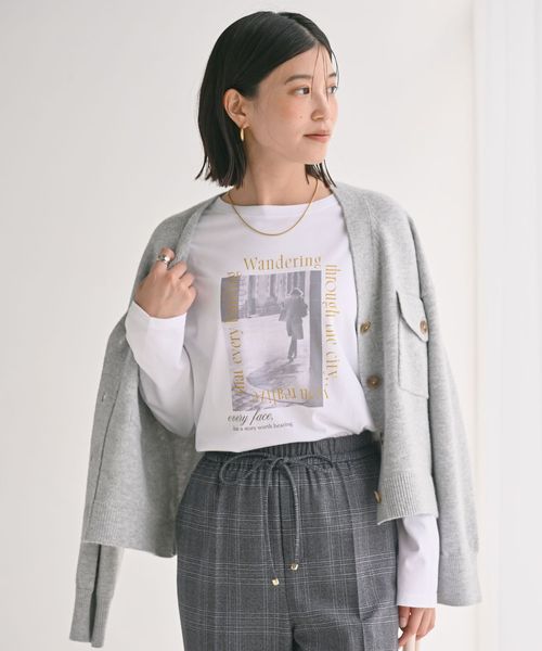 green label relaxing/【WEB限定】＜at ease＞アソート フォト  ロングスリーブ カットソー/Tシャツ / カットソー