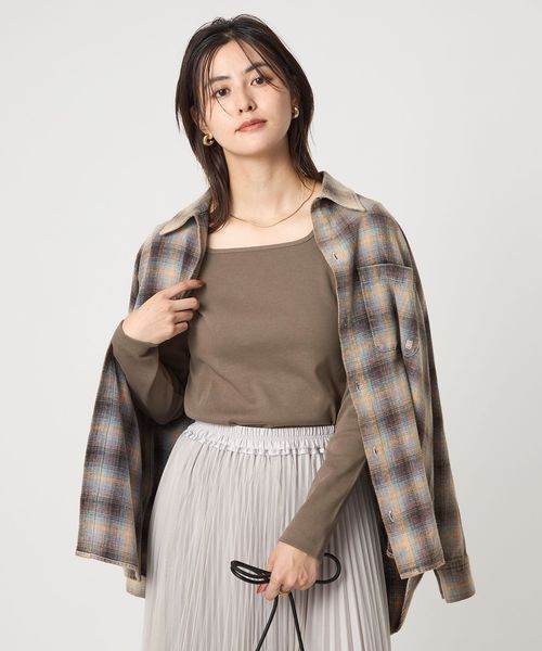 green label relaxing/デコルテ フライス ロングスリーブ プルオーバー/Tシャツ / カットソー