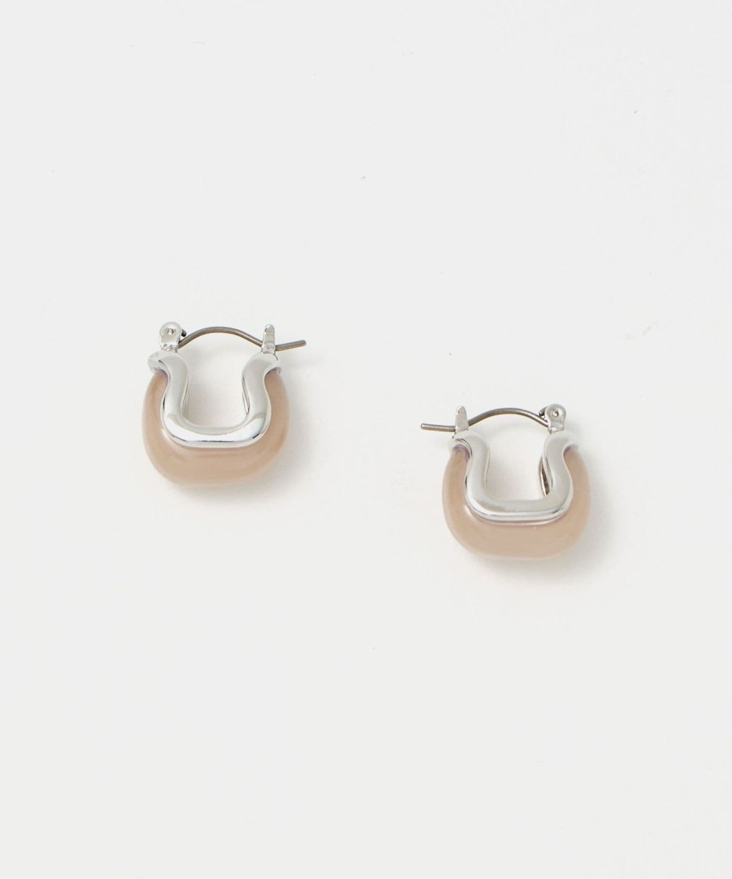 マーブルスクエア フープピアス