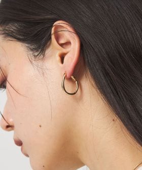 green label relaxing/ドロップフープ ウェーブ イヤリング/イヤリング