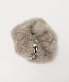 green label relaxing/フェイクファー メタルリング シュシュ/ヘアアクセサリー