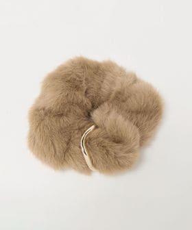 green label relaxing/フェイクファー メタルリング シュシュ/ヘアアクセサリー