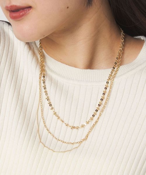 green label relaxing/3WAY デザインチェーン 3連 ネックレス/ネックレス