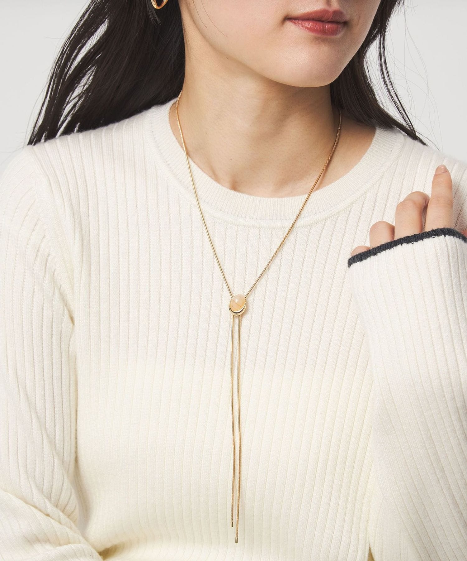 オーバルカラー スライド Yネックレス