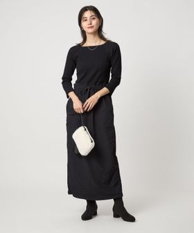 green label relaxing/デコルテ カット ドッキング ワンピース/ワンピース