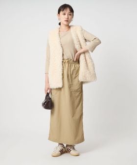 green label relaxing/デコルテ カット ドッキング ワンピース/ワンピース