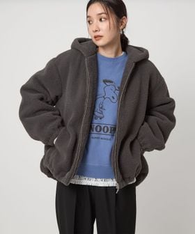 green label relaxing/【WEB限定】＜at ease＞フェイクシープファー フード ブルゾン/ボア / フリースジャケット