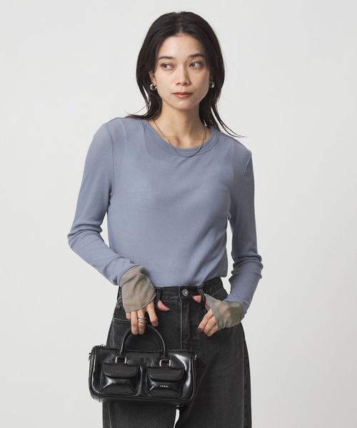 green label relaxing/チュール ドッキング シアー プルオーバー/Tシャツ / カットソー