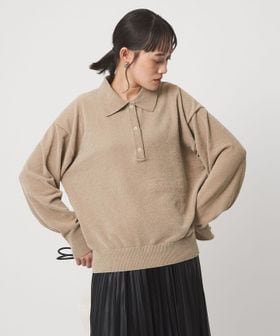 green label relaxing/モールヤーン ポロニット プルオーバー ウォッシャブル/ニット / セーター