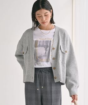 green label relaxing/【WEB限定】＜at ease＞ダブルポケット ニット カーディガン/カーディガン / ボレロ