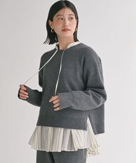 green label relaxing/【WEB限定】＜at ease＞サイド スリット プルオーバー ニット ウォッシャブル/ニット / セーター