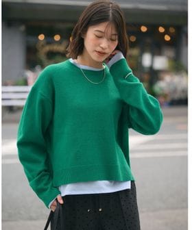 green label relaxing/【WEB限定】＜at ease＞サイド スリット プルオーバー ニット ウォッシャブル/ニット / セーター