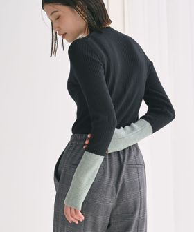 green label relaxing/【WEB限定】＜at ease＞バイカラー クルーネック プルオーバー ニット/ニット / セーター