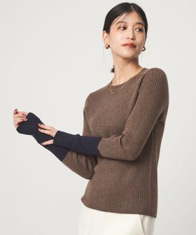 green label relaxing/【WEB限定】＜at ease＞バイカラー クルーネック プルオーバー ニット/ニット / セーター