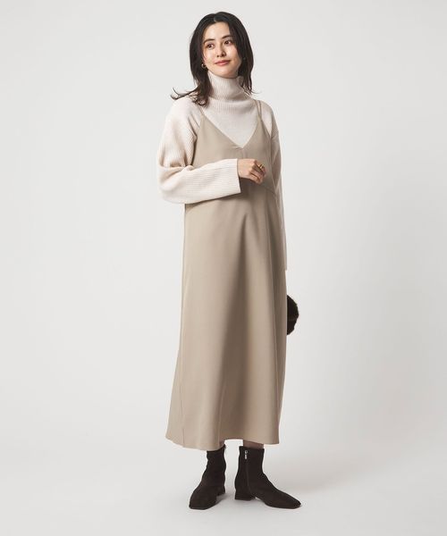 green label relaxing/タートルネック ニット × キャミソールワンピース セット/キャミソールワンピース