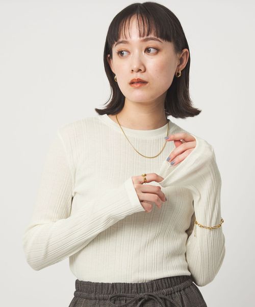 green label relaxing/【WEB限定】＜at ease＞シアー リブ カットソー/Tシャツ / カットソー