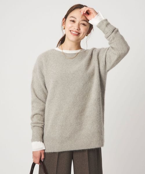 green label relaxing/ヘアリー ニット ロング プルオーバー/ニット / セーター