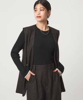 green label relaxing/【WEB限定】＜at ease＞ソデサキ バイカラー プルオーバー ニット ウォッシャブル/ニット / セーター