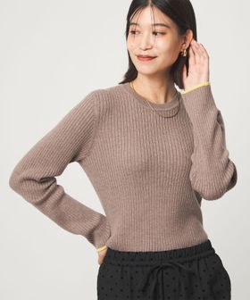 green label relaxing/【WEB限定】＜at ease＞ソデサキ バイカラー プルオーバー ニット ウォッシャブル/ニット / セーター
