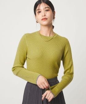 green label relaxing/【WEB限定】＜at ease＞ソデサキ バイカラー プルオーバー ニット ウォッシャブル/ニット / セーター