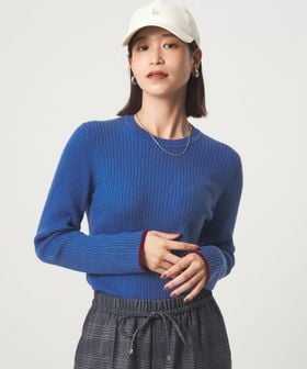 green label relaxing/【WEB限定】＜at ease＞ソデサキ バイカラー プルオーバー ニット ウォッシャブル/ニット / セーター