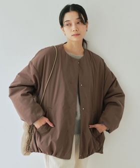 green label relaxing/［size SHORTあり］パフィー ノーカラー ブルゾン 撥水 保温性 ウォッシャブル/中綿 / キルティングジャケット