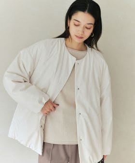green label relaxing/［size SHORTあり］パフィー ノーカラー ブルゾン 撥水 保温性 ウォッシャブル/中綿 / キルティングジャケット