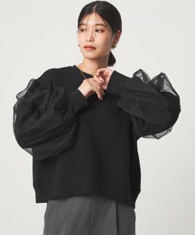 green label relaxing/【WEB限定】＜at ease＞チュール ドッキング スウェット プルオーバー/スウェット / パーカー