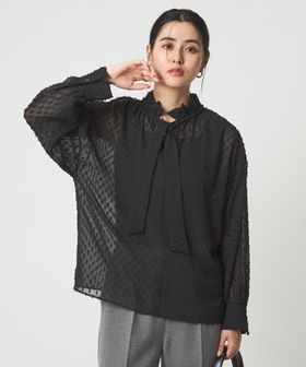 green label relaxing/プチ リボンモチーフ ジャガード ブラウス/シャツ / ブラウス