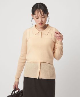 green label relaxing/ポロニット カーディガン × ビスチェ ニット セット/ニット / セーター