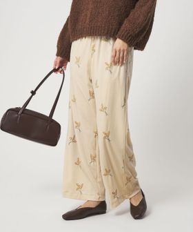 green label relaxing/ベロア シシュウ パンツ/イージーパンツ