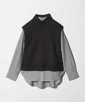 green label relaxing/ニット タートル ベスト × シャツ セット/シャツ / ブラウス