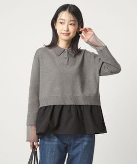 green label relaxing/ポロニット ドッキング プルオーバー/ニット / セーター