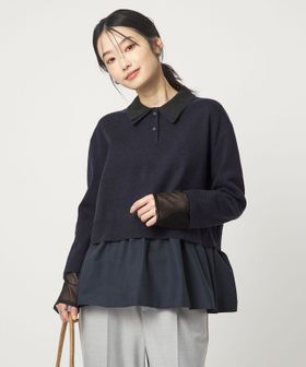 green label relaxing/ポロニット ドッキング プルオーバー/ニット / セーター