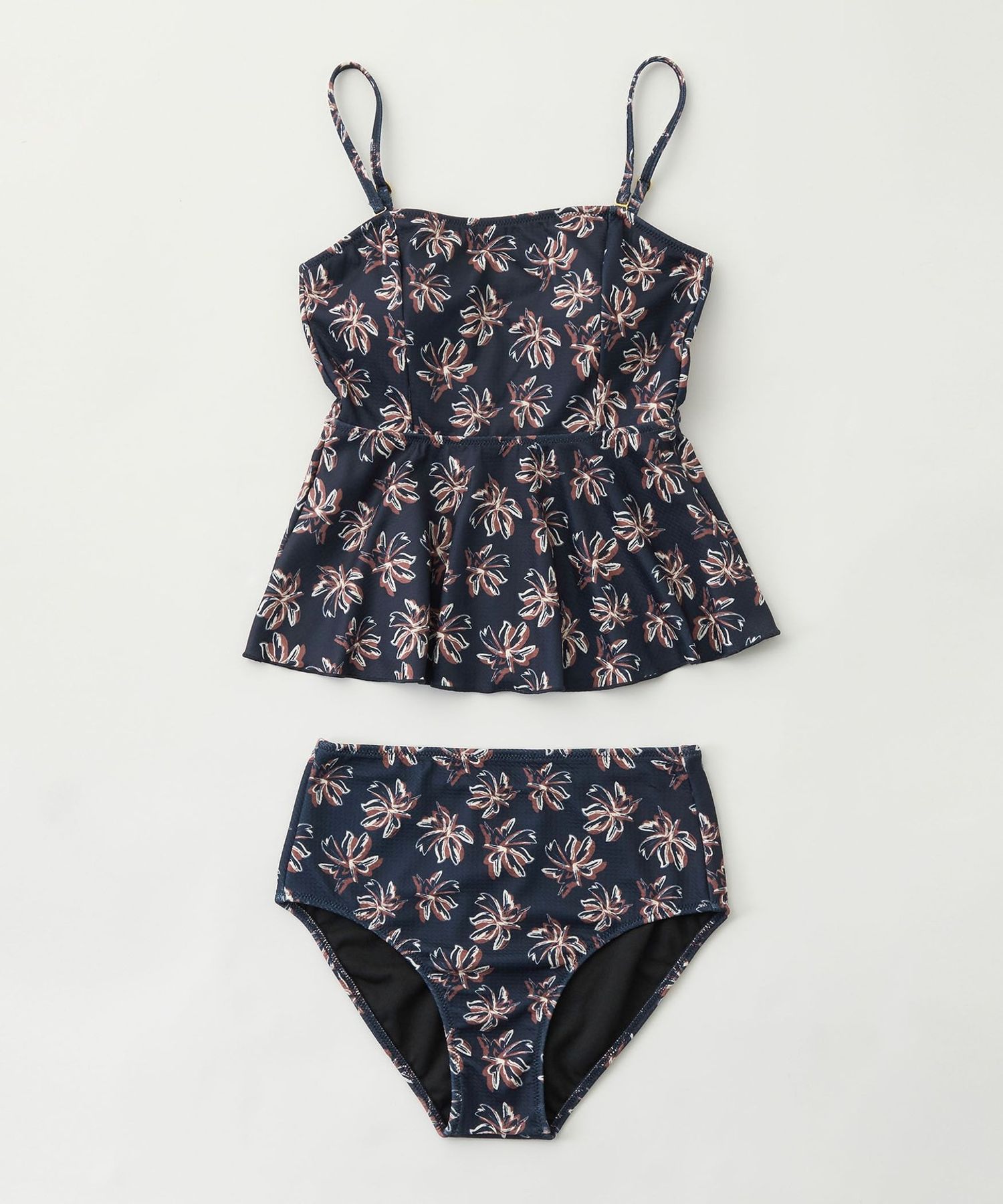 ペプラムビスチェ&ショーツ 花柄 スイムウェア / 水着