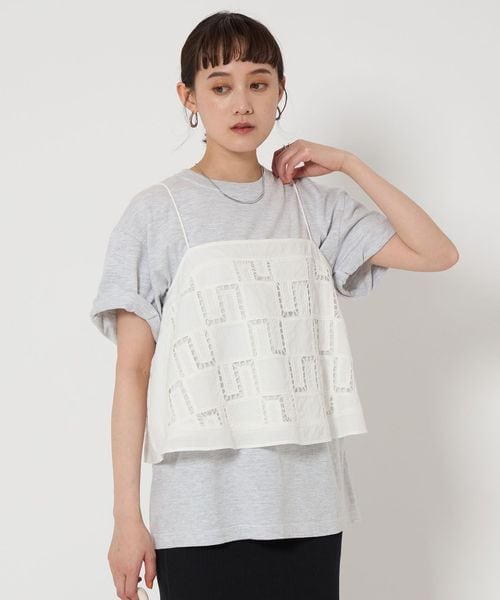 LIBJOIE エンブロイダリーペプラムキャミソール シフリー エンブロイダリー キャミソール