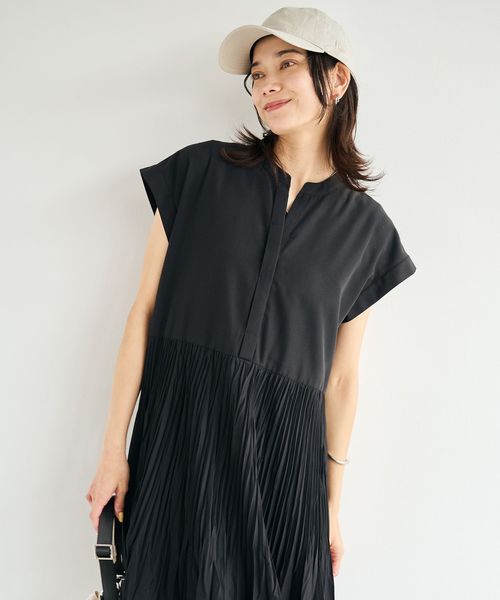 size SHORTあり］ワッシャー プリーツ ワンピース
