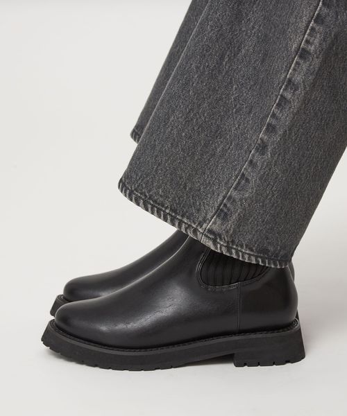 ストレッチ ショートブーツ（3cmヒール）撥水