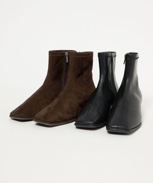 美品 green label relaxing ストレッチ ショートブーツ M ストレッチ ショートブーツ（3cmヒール）―撥水―