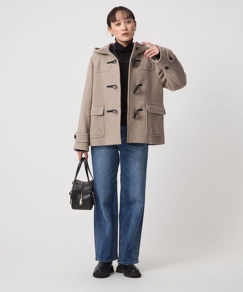 ユナイテッドアローズゆったりオーバーサイズホワイトトグルダッフルリバーコート♪ size SHORT/TALLあり］【WEB限定】ショート ダッフルコート