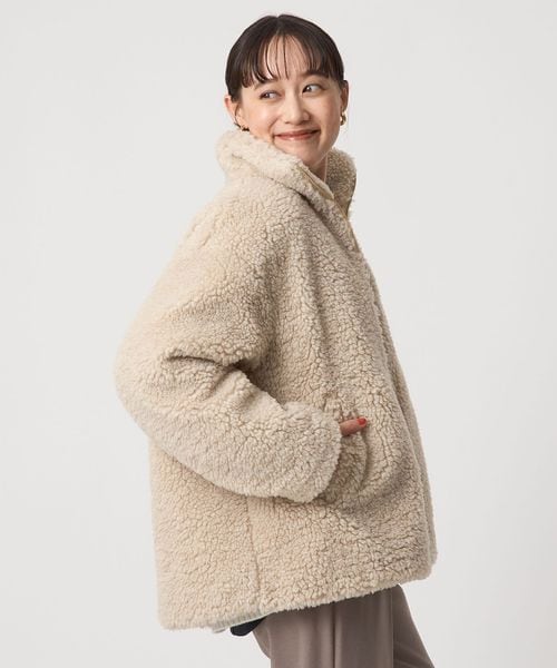 【♪様限定】Curensology ボアスタンドジップブルゾン チャコールグレー ♪様限定】Curensology ボアスタンドジップブルゾン